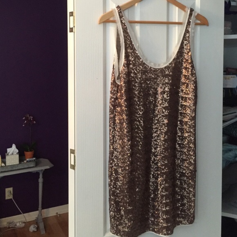 Aritzia Wilfred Sequin bronze dress XS gorgeous!